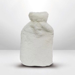 Bouillotte fourrure blanche
