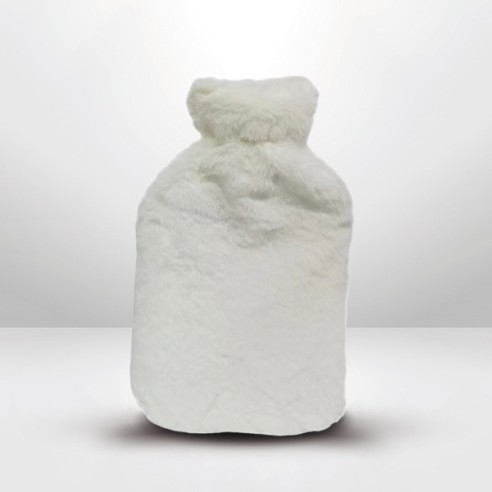 Bouillotte fourrure blanche