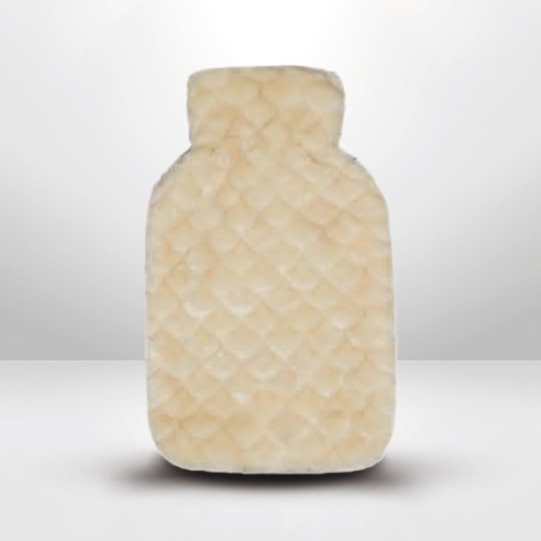 Bouillotte fourrure crème