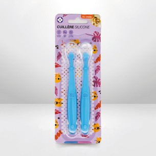 Cuillère silicone bleue