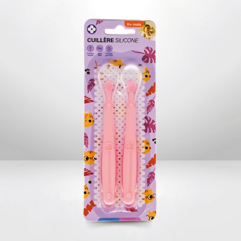 Cuillère silicone rose