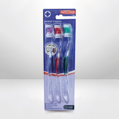 Brosse à dents souple - Medium x3