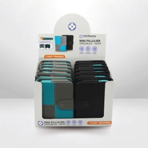 Pilulier Pill Box - 4 prises / jour - Présentoir de 12...