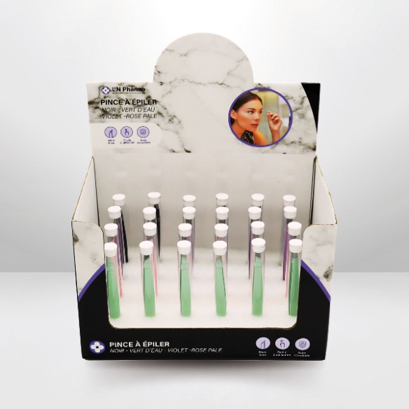 Présentoir Pinces à épiler 24 pièces