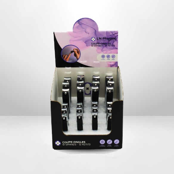 Présentoir coupe-ongles 12 grands - 12 petits