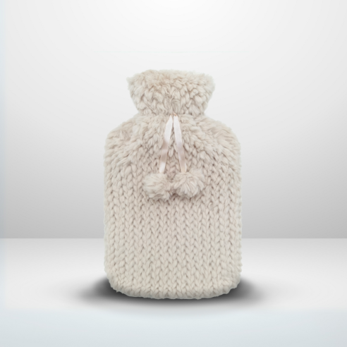 Bouillotte fourrure blanche