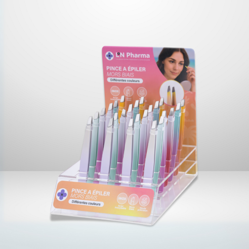 Présentoir pince à épiler été - 24 pièces