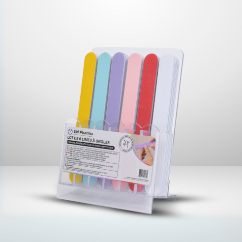 Présentoir grand format - Lot de 24 limes à ongles