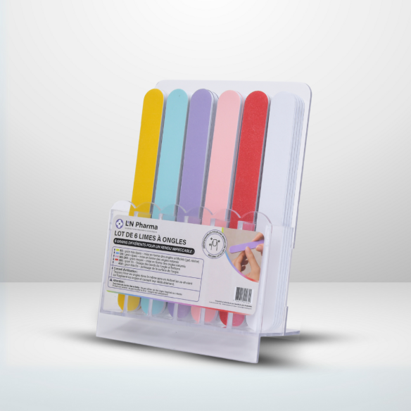 Présentoir grand format - Lot de 24 limes à ongles