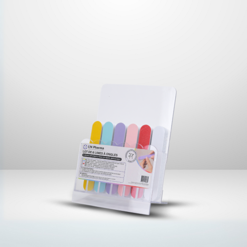 Présentoir petit format - Lot de 24 limes à ongles