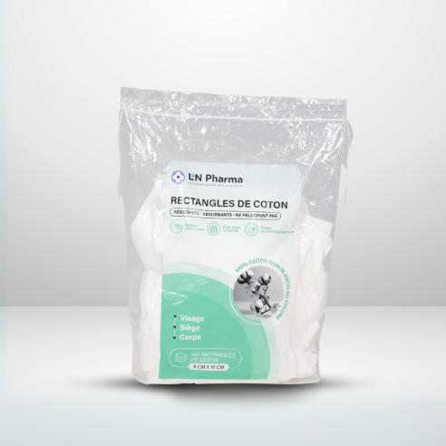 Rectangle de coton - Sachet de 180