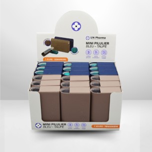 Mini Pill Box - 3 prises / jour - Présentoir 18 pièces