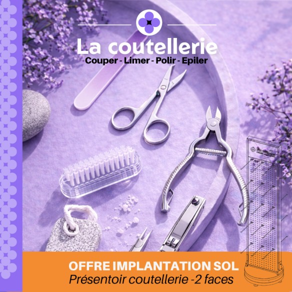 Pack implantation coutellerie – 2 faces (présentoir offert) - PRECOMMANDE LIVRAISON FIN MARS